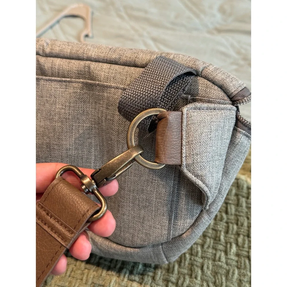 Nuna Stroller Sling Bag caddy Granite Grey Heathered Adjustable Strap